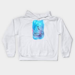 Watercolor Rollerskate Kids Hoodie